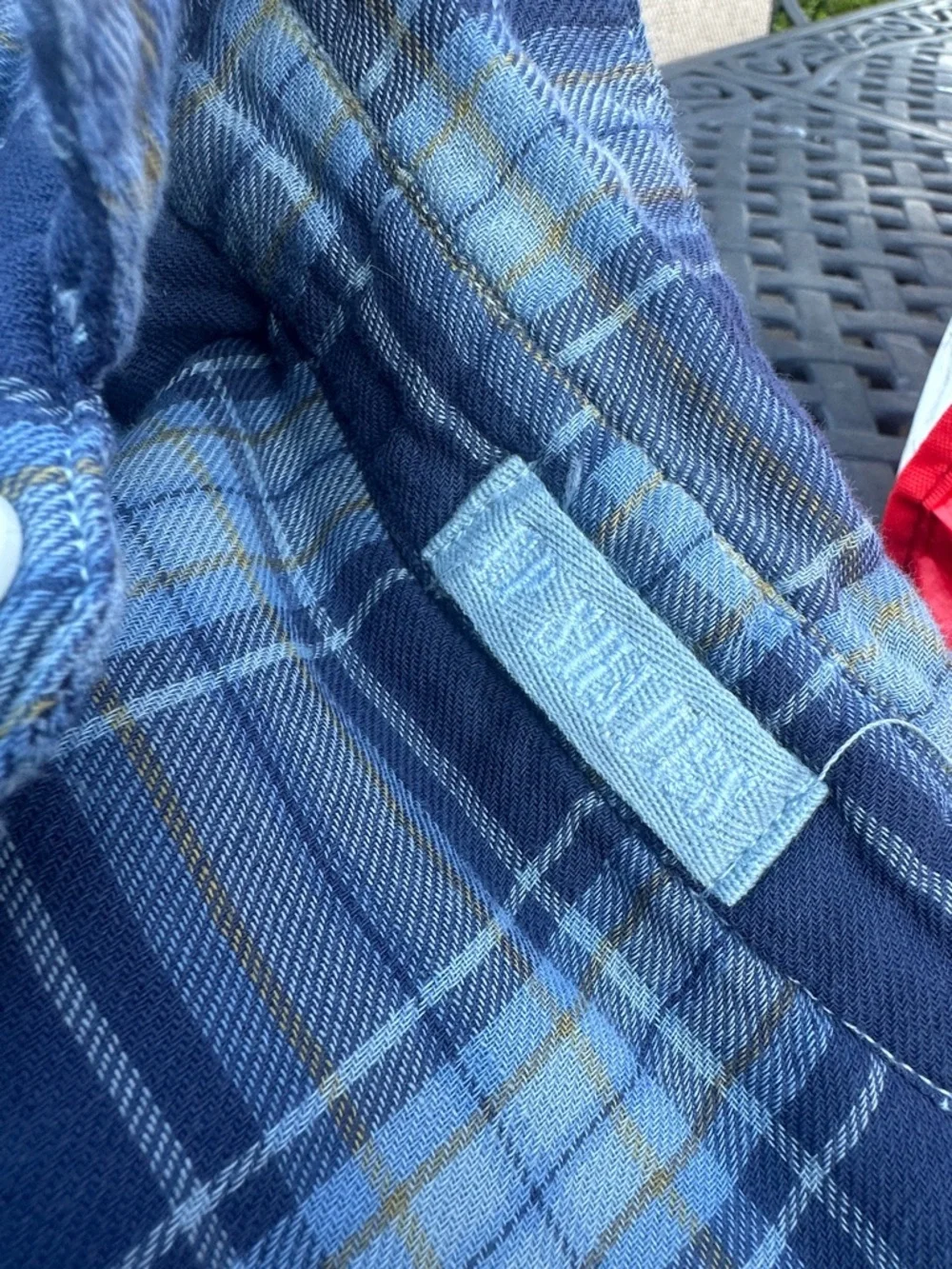 CP Shades Blue Yellow Plaid Cropped Boxy Drop Shoulder Cotton Button Down Top S - Picture 8 of 8